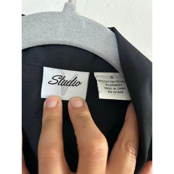 Vintage Black Button Up Blouse - Picture 7 of 8